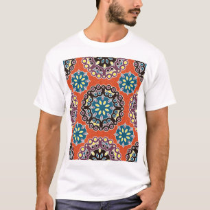 Camiseta Baldosa árabe, patrón de mosaico vintage.