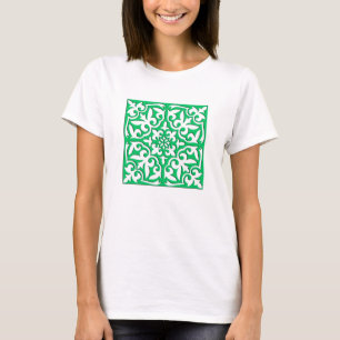 Camiseta Baldosa marroquí - verde jade y blanco