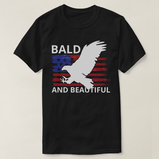 Camiseta Baldosa y bella bandera de Eagle Bald (Diseño del anverso)