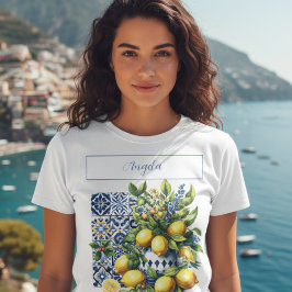 Camiseta Baldosas azules y limones italianos | su nombre