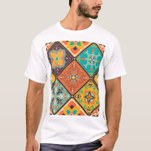 Camiseta Baldosas de mosaico de mosaico de inspiración islá