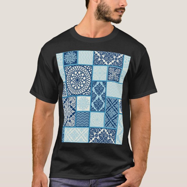 Camiseta Baldosas de mosaico, fondo transparente. (Anverso)