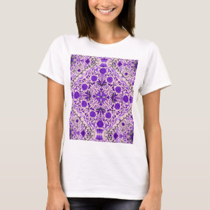 Camiseta Baldosas florales en rosa violeta y algodón