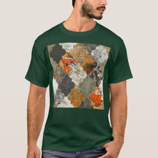 Camiseta Baldosas marroquíes Naranja oxidada Olive Gray