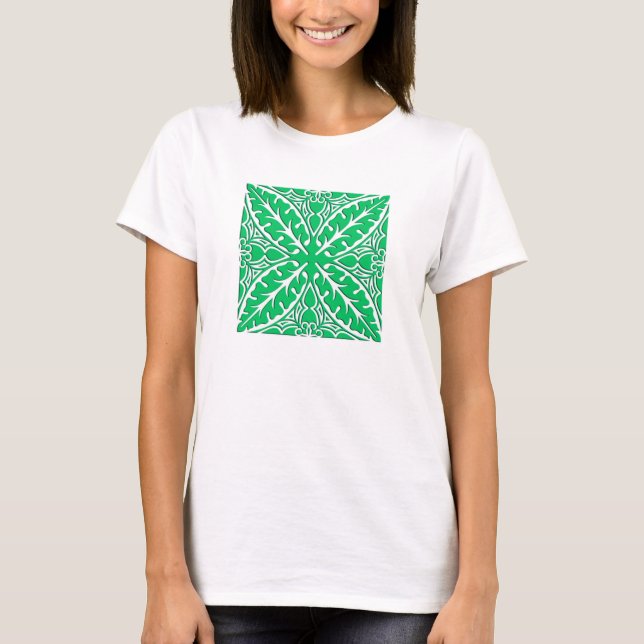 Camiseta Baldosas marroquíes - verde jade y blanco (Anverso)
