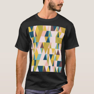 Camiseta Baldosas triangulares coloridas, fondo vintage.