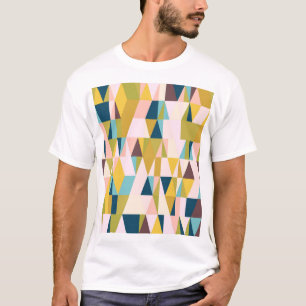 Camiseta Baldosas triangulares coloridas, fondo vintage.