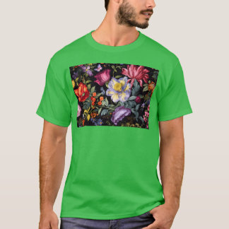 Camiseta Baleta de Floración Un Diseño de Impresión Floral