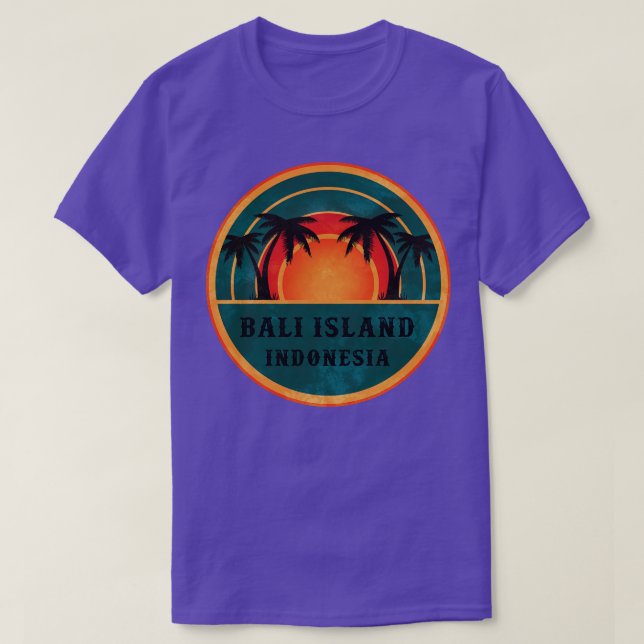 Camiseta Bali Indonesia Beach Retro Sunset (Diseño del anverso)