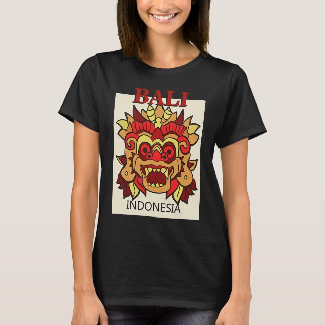 Camiseta Bali Indonesia Dragon Mask Island Travel Holiday A (Anverso)