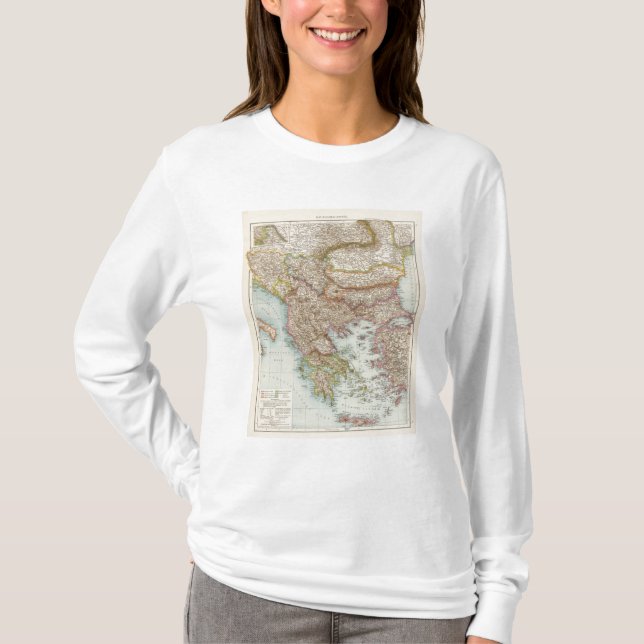 Camiseta Balkanhalbinsel - mapa de la península balcánica (Anverso)