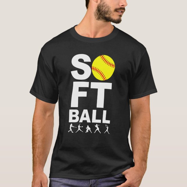Camiseta Ball amarillo SOFTBALL con bateo, estancio de Pitt (Anverso)
