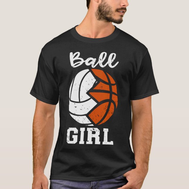 Camiseta Ball Chica Funny Chica de voleibol de baloncesto (Anverso)
