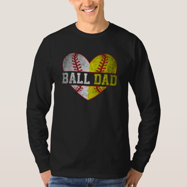 Camiseta Ball Dad Softball Baseball For Men Father Day (Anverso)