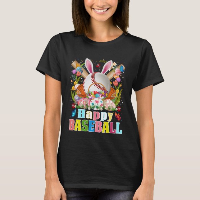 Camiseta Ball de béisbol y Bats Bunny Ears Easter Day Boys  (Anverso)