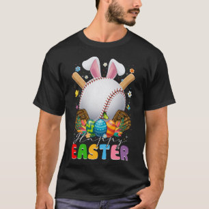 Camiseta Ball de béisbol y Bats Bunny Ears Easter Day Boys 