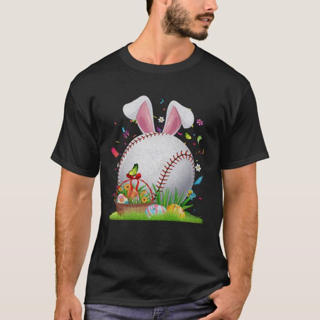 Camiseta Ball Egny Bunny Ears Feliz Día de Pascua Hombres (Anverso)