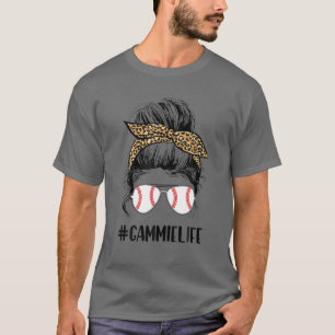 Camiseta Ball Gammie Life Messy Bun Leopard Teeball Gammie