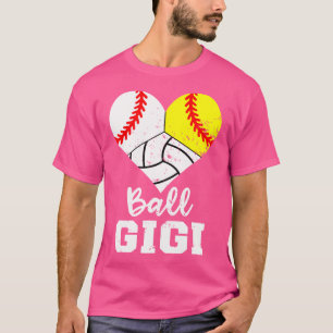 Camiseta Ball Gigi Heart Gracioso Béisbol Voleibol