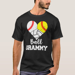 Camiseta Ball Grammy Heart Baseball Softball Volleyball Gr
