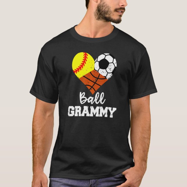 Camiseta Ball Grammy Heart Softball Soccer Basketball Gram (Anverso)
