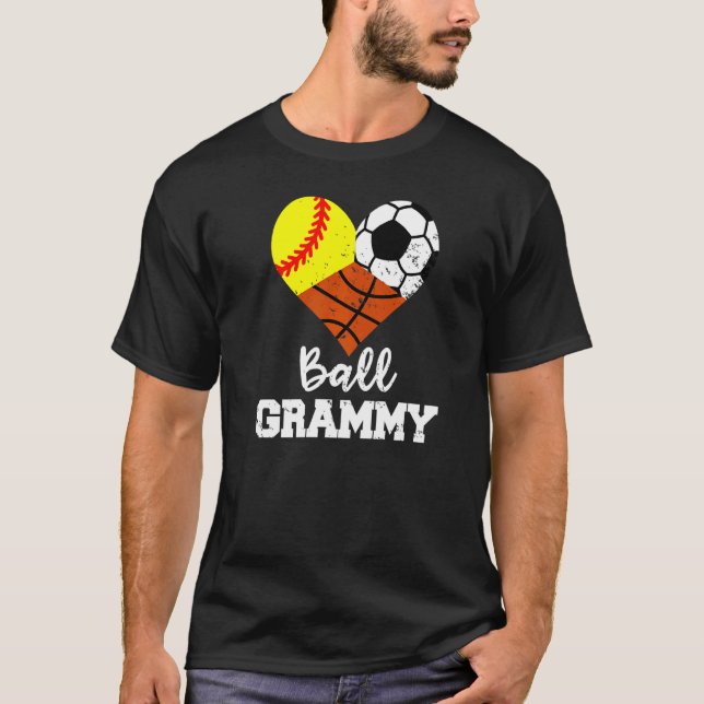 Camiseta Ball Grammy Heart Softball Soccer Basketball Gramm (Anverso)