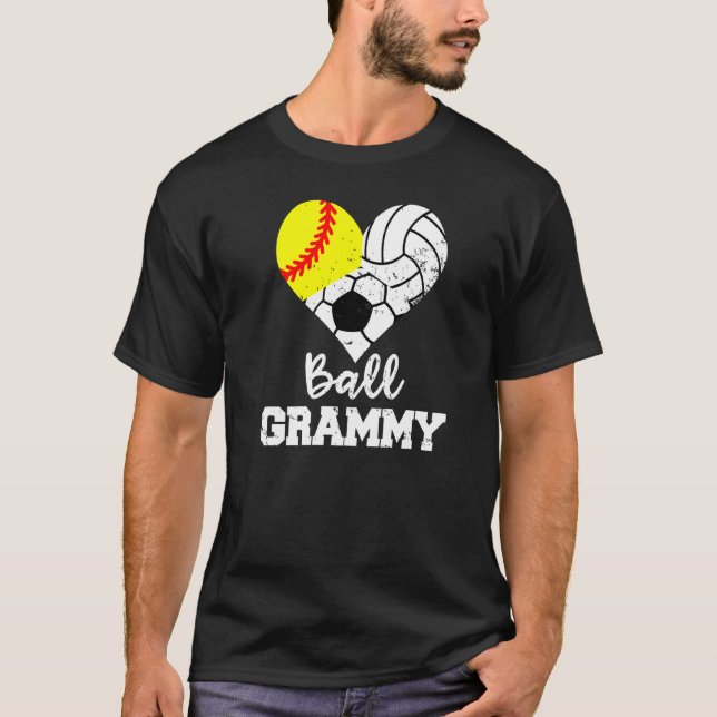 Camiseta Ball Grammy Heart Softball Volleyball Soccer Gram (Anverso)