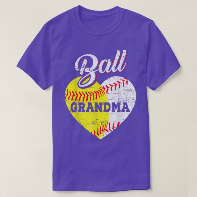 Camiseta Ball Grandma Baseball Softball Heart  (Diseño del anverso)