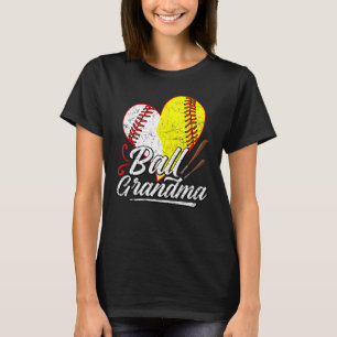 Camiseta Ball Grandma Baseball Softball Mom Heart Womens Mo