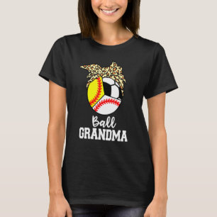 Camiseta Ball Grandma Baseball Softball Soccer Leopardo Gra