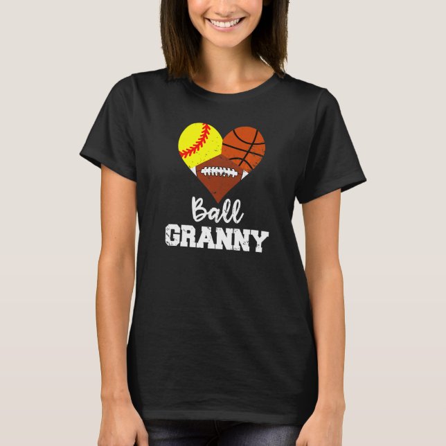 Camiseta Ball Granny Heart Softball Basketball Fútbol Gr (Anverso)