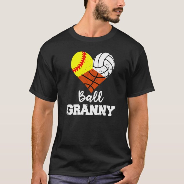 Camiseta Ball Granny Heart Softball Volleyball Basketball G (Anverso)
