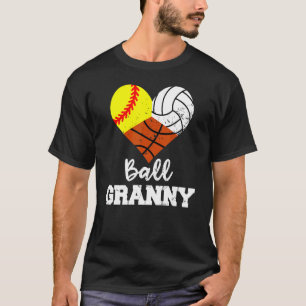 Camiseta Ball Granny Heart Softball Volleyball Basketball G