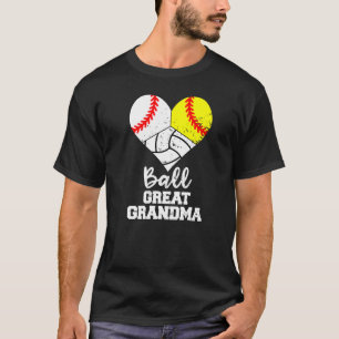 Camiseta Ball Great Grandma Heart Baseball Volley de softbo