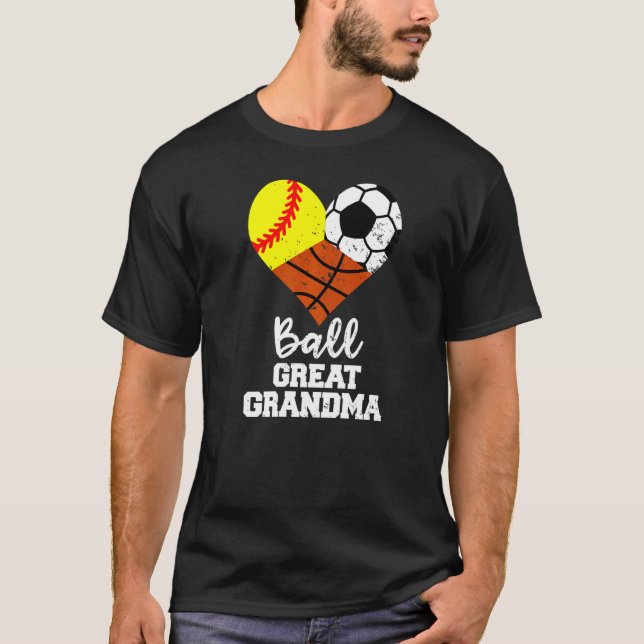 Camiseta Ball Great Grandma Heart Softball Soccer Basketbal (Anverso)