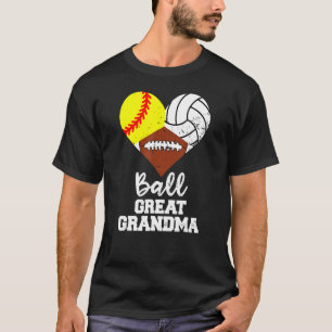 Camiseta Ball Great Grandma Heart Softball Volleyball Foot