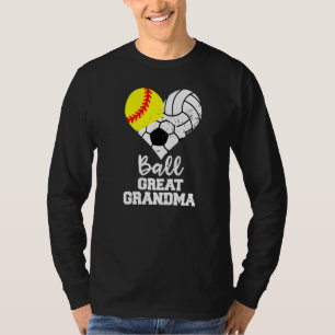 Camiseta Ball Great Grandma Heart Softball Volleyball Socce