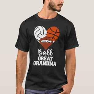 Camiseta Ball Great Grandma Heart Volleyball Basketball Foo