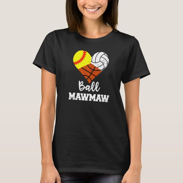 Camiseta Ball Mawmaw Heart Softball Volleyball Basketball M (Anverso)