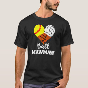 Camiseta Ball Mawmaw Heart Softball Volleyball Basketball M
