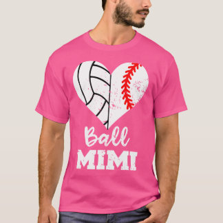 Camiseta Ball Mimi Gracioso Corazón de Voleibol de Béisbol