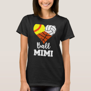 Camiseta Ball Mimi Heart Softball Volleyball Baloncesto Mi