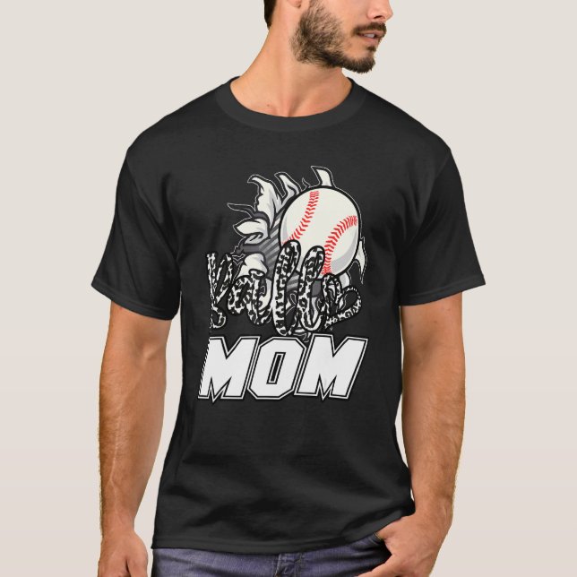 Camiseta Ball Mom Cheetah Baseball Softball Mama Women Moth (Anverso)