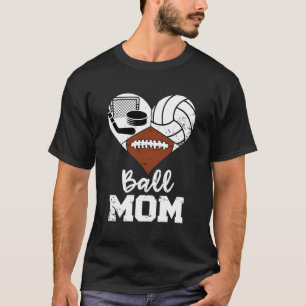 Camiseta Ball Mom Funny Football Volleyball Hockey Player M