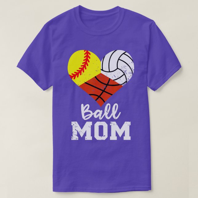 Camiseta Ball Mom Funny Softball Volleyball Basketball Mom  (Diseño del anverso)