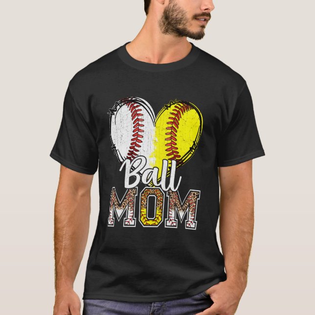 Camiseta Ball Mom He Baseball Softball Mama Mothers Day 202 (Anverso)