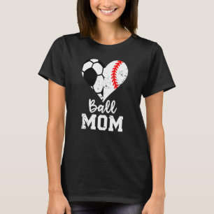 Camiseta Ball Mom Heart Baseball