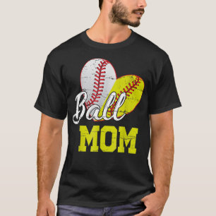 Camiseta Ball Mom Heart Baseball Softball Mamá Madre Madre 
