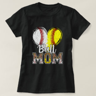 Camiseta Ball Mom Heart Baseball Softball Mama Women Madre 