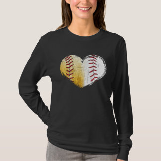 Camiseta Ball Mom Heart Baseball Softball Mama Women Mother